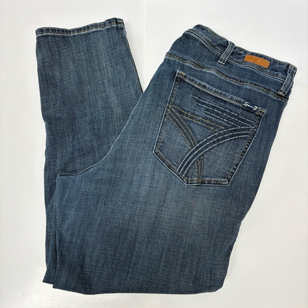Seven7 Straight Jean With Back Pocket Embroidery Sz 24